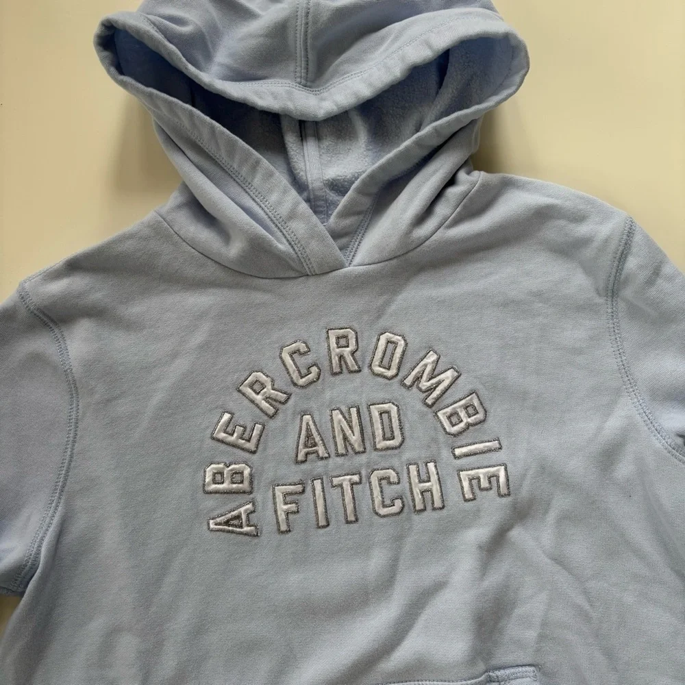 Abercrombie Kids Light Blue Big Girls Pre Teen Embroidered Hoodie Size 15/16